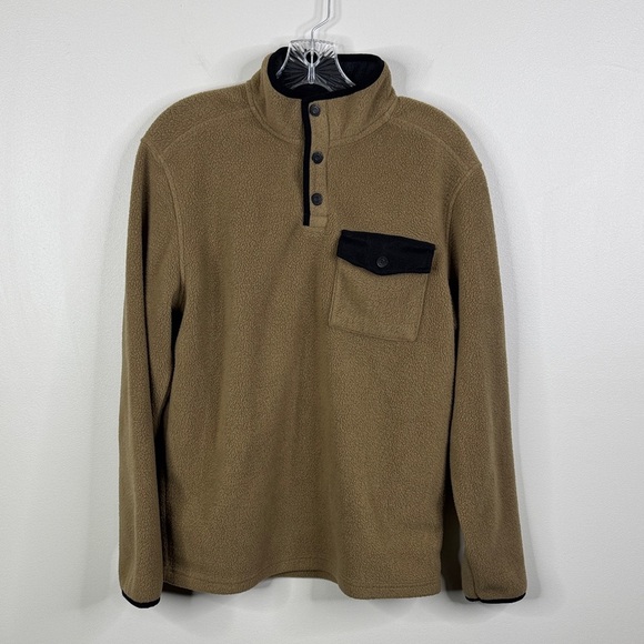 Telluride Men's Medium Brown T Snap Fleece Pullover Sweater - Picture 1 of 6